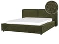 Miniatyrbillede 1 af 11: Seng Mørkegrøn Boucle 160 x 200 cm Moderne To Mands Seng Blød Sengegavl Dobbeltseng Sengeramme Retro Design