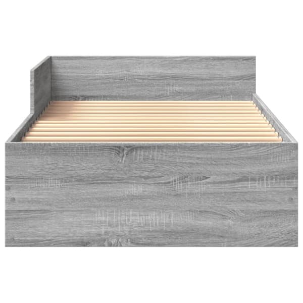 vidaXL Sängynrunko harmaa Sonoma 90x190 cm tekninen puu