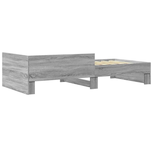 vidaXL Sängynrunko harmaa Sonoma 90x190 cm tekninen puu