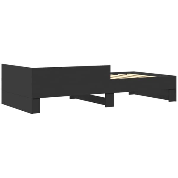 vidaXL sengeramme 90x190 cm konstrueret træ sort