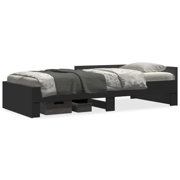 vidaXL sengeramme 90x190 cm konstrueret træ sort