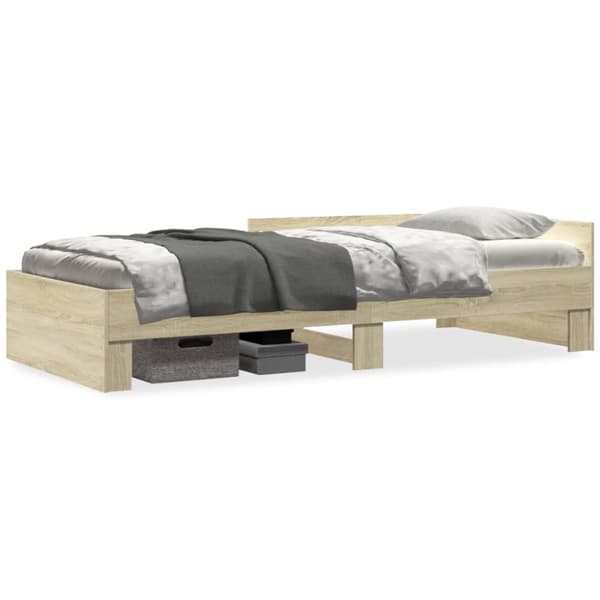 vidaXL Sengeramme uten madrass sonoma eik 90x190 cm konstruert tre