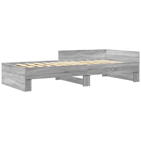vidaXL Sengeramme grå sonoma 90x190 cm konstruert tre