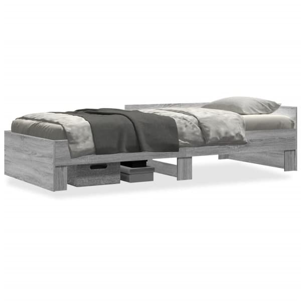 vidaXL Sengeramme grå sonoma 90x190 cm konstruert tre