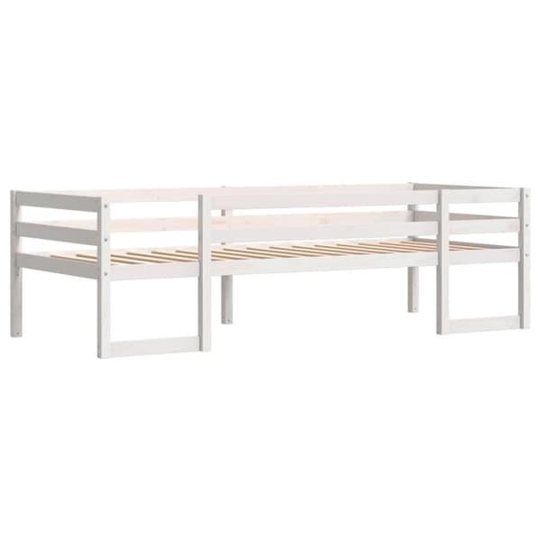 vidaXL Sengeramme for barn hvit 75x190 cm heltre furu