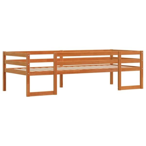 vidaXL Sengeramme for barn voksbrun 75x190 cm heltre furu
