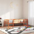Miniatyrbilde 4 av 11: vidaXL Sengeramme for barn voksbrun 75x190 cm heltre furu
