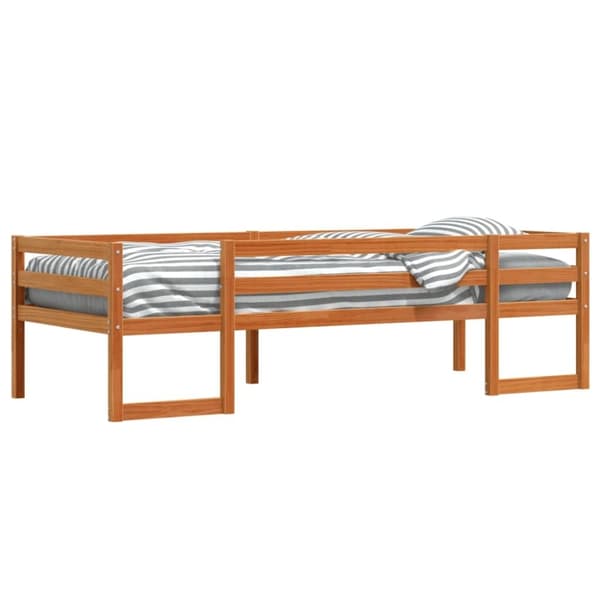 vidaXL Sengeramme for barn voksbrun 75x190 cm heltre furu