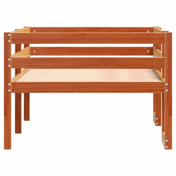 vidaXL Sengeramme for barn voksbrun 75x190 cm heltre furu