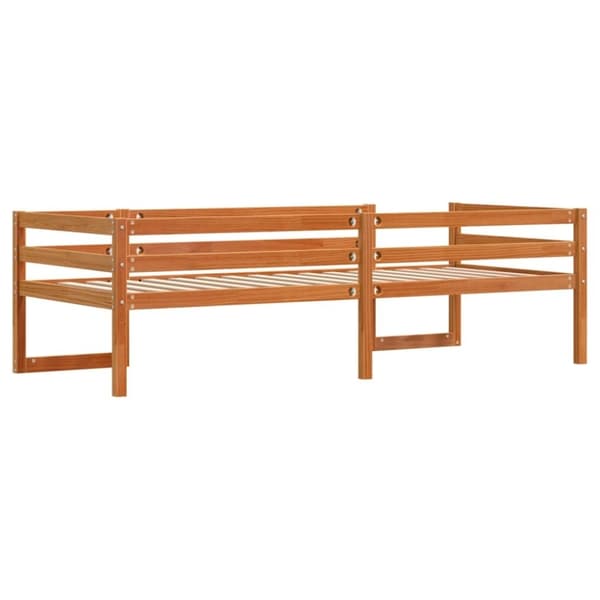 vidaXL Sengeramme for barn voksbrun 75x190 cm heltre furu