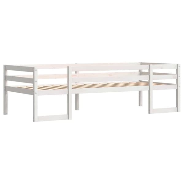 vidaXL sengeramme til juniorseng 90x190 cm massivt fyrretræ hvid