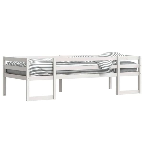 vidaXL sengeramme til juniorseng 90x190 cm massivt fyrretræ hvid