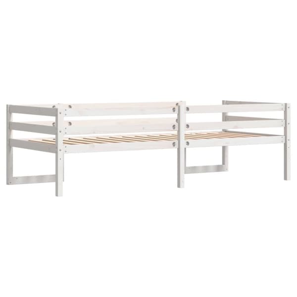 vidaXL sengeramme til juniorseng 90x190 cm massivt fyrretræ hvid
