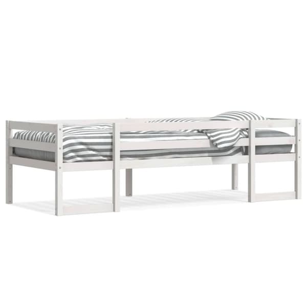 vidaXL sengeramme til juniorseng 90x190 cm massivt fyrretræ hvid