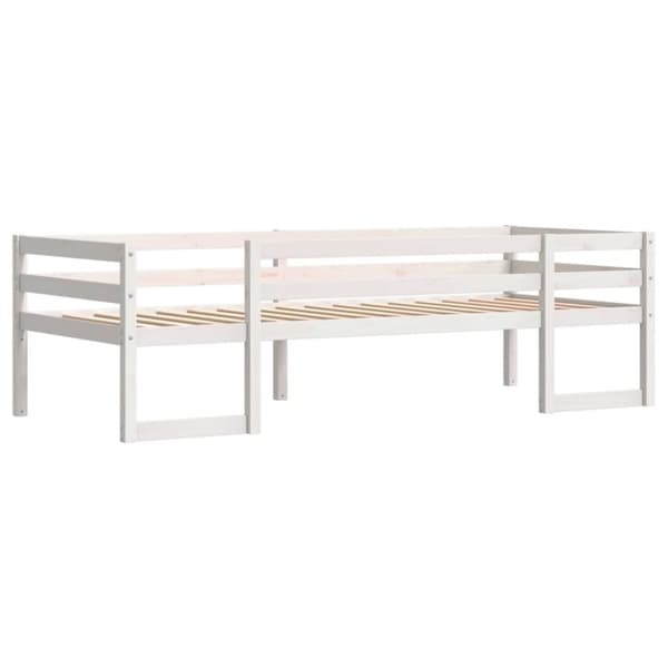 vidaXL sengeramme til juniorseng 90x200 cm massivt fyrretræ hvid