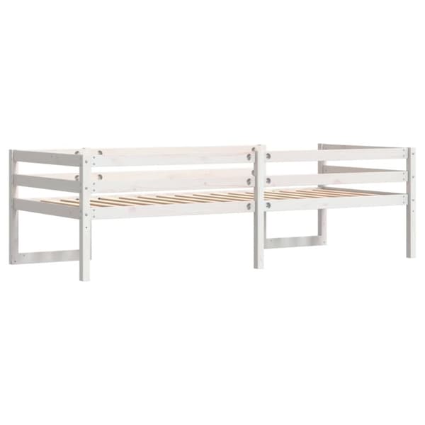 vidaXL sengeramme til juniorseng 90x200 cm massivt fyrretræ hvid
