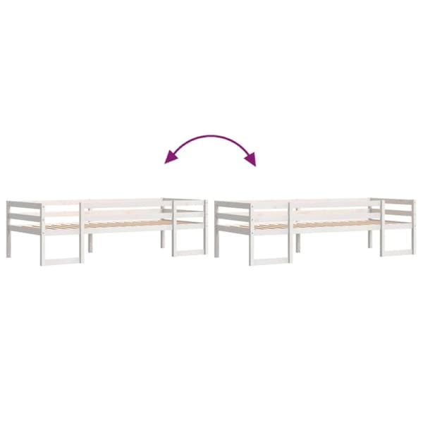 vidaXL sengeramme til juniorseng 90x200 cm massivt fyrretræ hvid