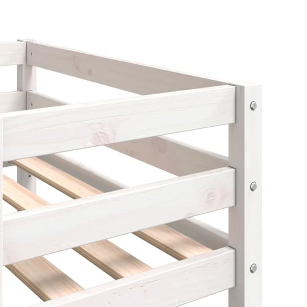 vidaXL sengeramme til juniorseng 90x200 cm massivt fyrretræ hvid