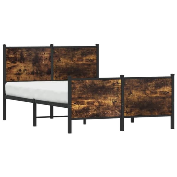 vidaXL sengeramme uden madras 120x200 cm metal røget egetræsfarve