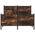 Miniatyrbillede 6 af 11: vidaXL sengeramme uden madras 120x200 cm metal røget egetræsfarve