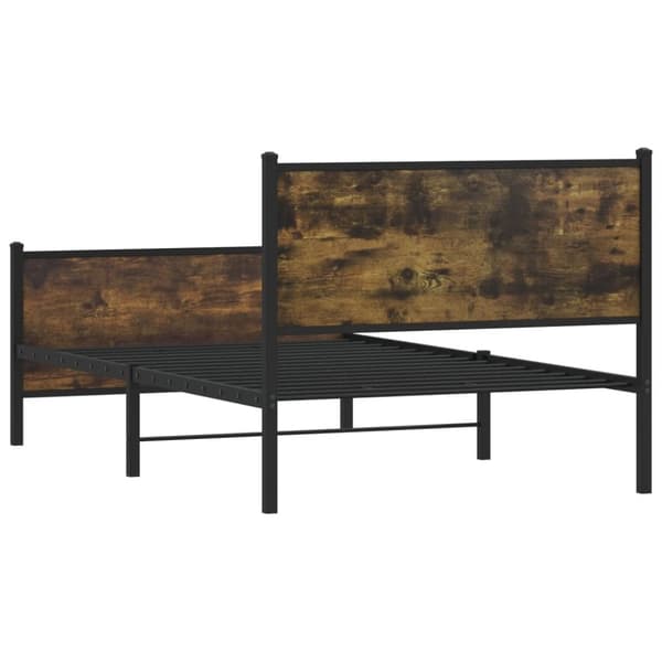 vidaXL Metallinen sängynrunko ilman patjaa savutammi 100x200 cm
