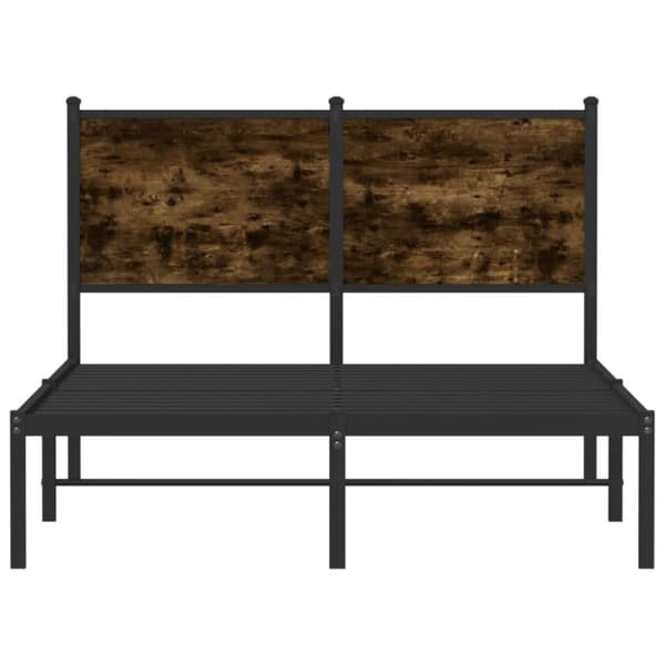 vidaXL Sengeramme i metall uten madrass røkt eik 120x200 cm
