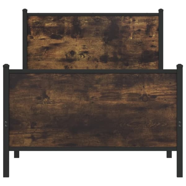 vidaXL Sengeramme i metall uten madrass røkt eik 90x200 cm