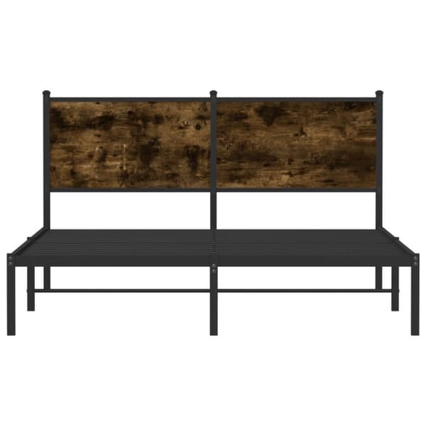 vidaXL Sengeramme i metall uten madrass røkt eik 140x200 cm