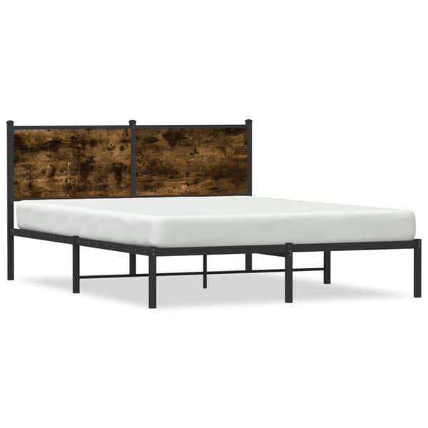 vidaXL Sengeramme i metall uten madrass røkt eik 140x200 cm