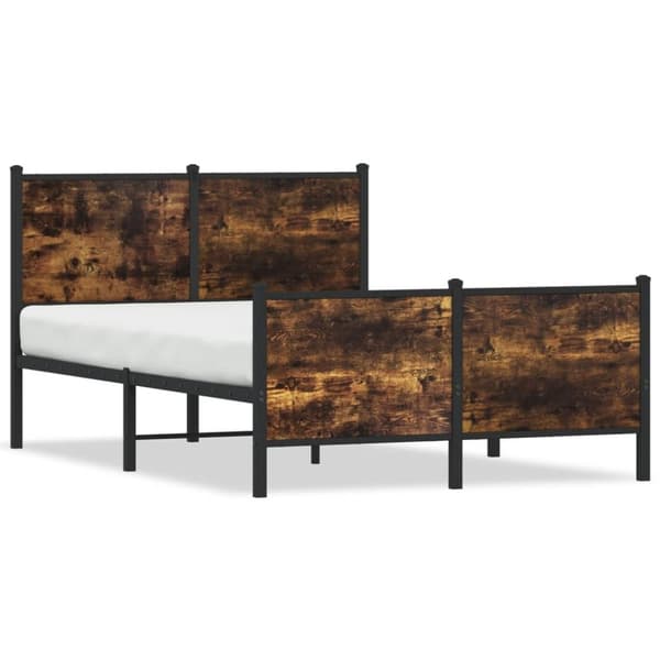vidaXL Sengeramme i metall uten madrass røkt eik 120x200 cm