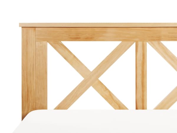 Seng Lyst Træ 180 x 200 cm Moderne Dobbeltseng med Sengegavl To Mands Lav Sengeramme Minimalistisk Design Træseng