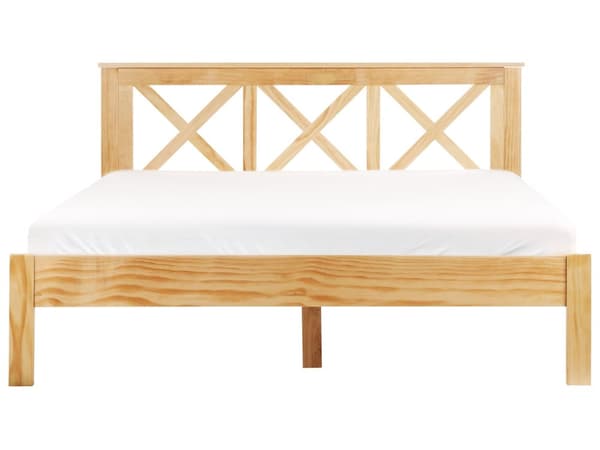 Parisänky vaalea puu 160 x 200 cm lakattu mänty sälepohja minimalistinen skandinaavinen perinteinen