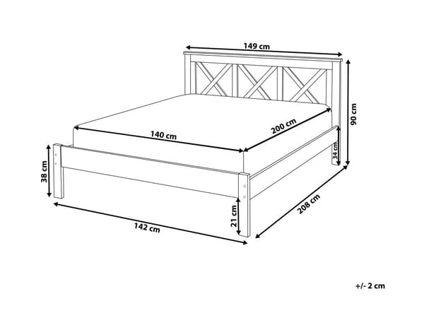Parisänky tumma puu 140 x 200 cm lakattu mänty sälepohja minimalistinen skandinaavinen perinteinen