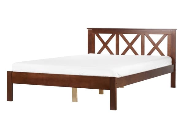 Parisänky tumma puu 140 x 200 cm lakattu mänty sälepohja minimalistinen skandinaavinen perinteinen