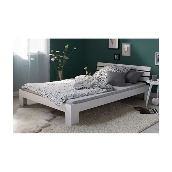Dubbelsäng i massivt trä - Vit - 180x200cm - Futonsängstomme i furu