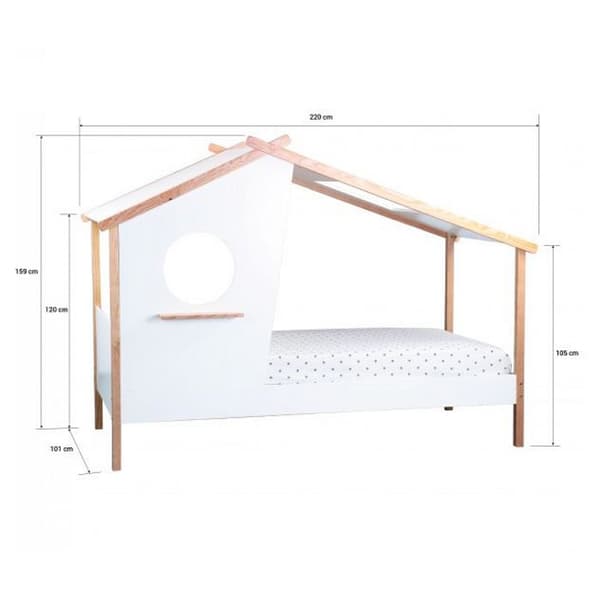 Säng barn 90x200 vit hus