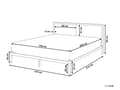 Miniatyrbillede 3 af 10: Sort metalseng med lys beige stof sengegavl 140 x 200 cm moderne design