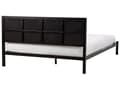 Miniatyrbillede 6 af 10: Sort metalseng med lys beige stof sengegavl 140 x 200 cm moderne design