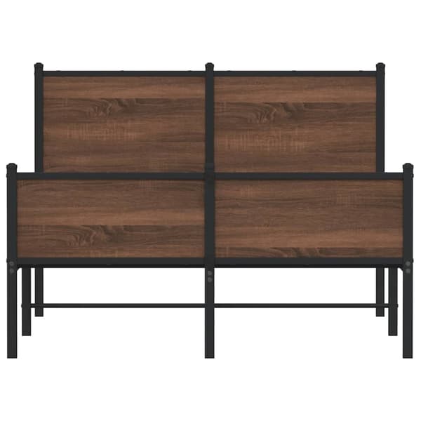 vidaXL Sengeramme i metall uten madrass brun eik 120x200 cm