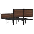 Miniatyrbilde 8 av 11: vidaXL Sengeramme i metall uten madrass brun eik 120x200 cm