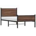 Miniatyrbilde 5 av 11: vidaXL Sengeramme i metall uten madrass brun eik 90x190 cm