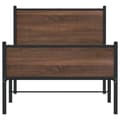 Miniatyrbilde 6 av 11: vidaXL Sengeramme i metall uten madrass brun eik 90x190 cm