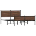 Miniatyrbilde 4 av 11: vidaXL Sengeramme i metall uten madrass brun eik 140x200 cm