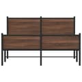 Miniatyrbilde 6 av 11: vidaXL Sengeramme i metall uten madrass brun eik 140x200 cm