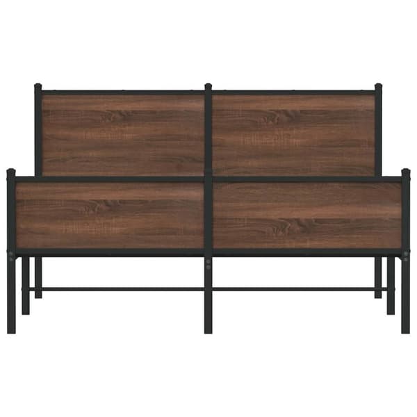 vidaXL Sengeramme i metall uten madrass brun eik 140x200 cm
