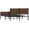 Miniatyrbilde 8 av 11: vidaXL Sengeramme i metall uten madrass brun eik 140x200 cm