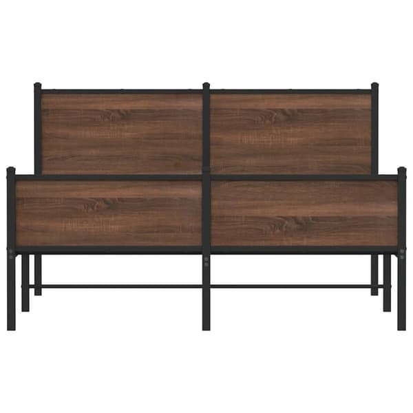 vidaXL sengeramme 140x190 cm uden madras metal brun egetræsfarve