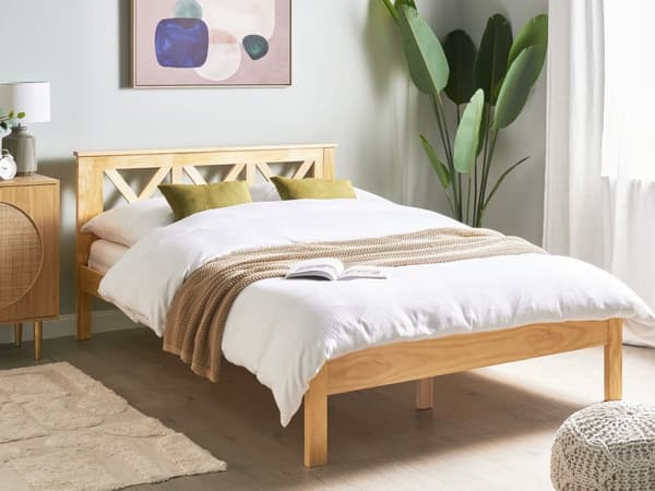 Sengeramme i Lyst Tre Furu Super King Size 140 x 200 cm Skandinavisk Stil
