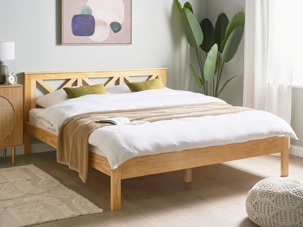 Sengeramme i Lyst Tre Furu Super King Size 180 x 200 cm Skandinavisk Stil