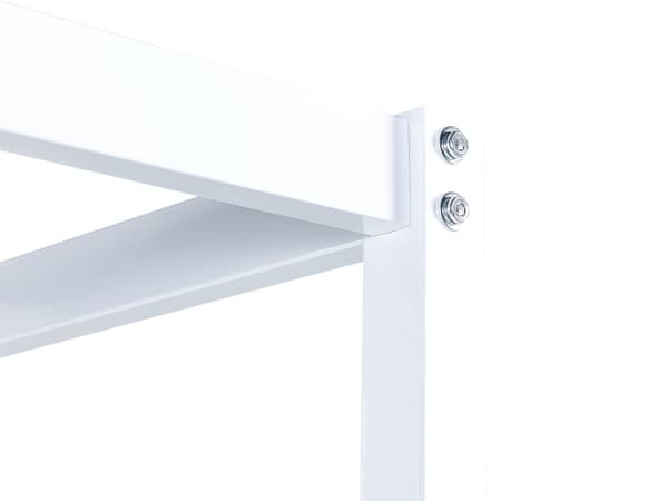 Himmelssäng Vit Metall 140 x 200 cm Dubbelstorlek Plywood lameller Industriell Minimalistisk Sovrum